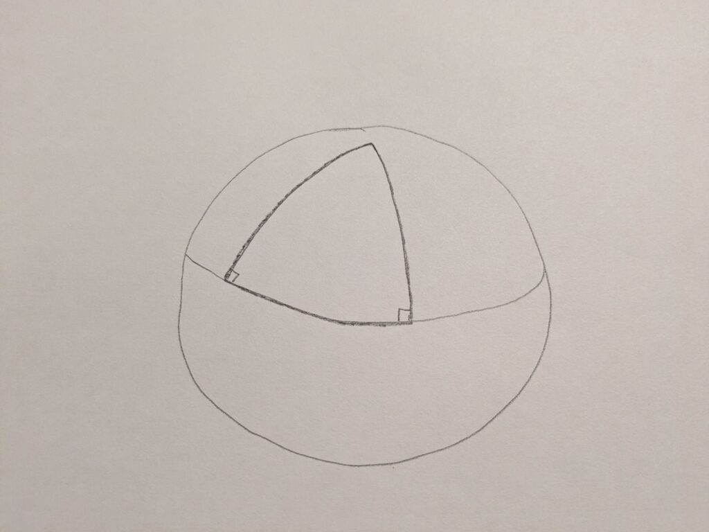 On a sphere, triangles do NOT have angles that add up to 180 degrees